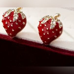 Elegant Strawberry Red Earrings CUTE